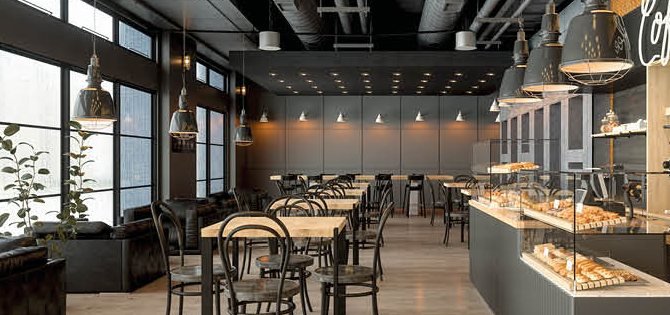Modern coffee shop interior